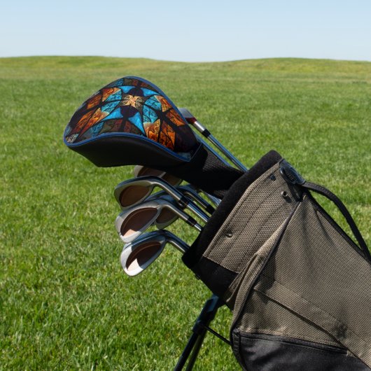 Gewatteerde Ster Abstract in Blauwtonen Golfheadcover (Insitu)