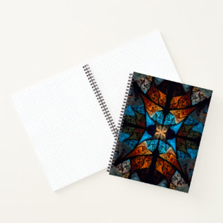 Gewatteerde Ster Abstract in Blauwtonen Notitieboek