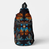 Gewatteerde Ster Abstract in Blauwtonen Sling Bag (Voorkant)