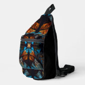 Gewatteerde Ster Abstract in Blauwtonen Sling Bag (Rechterhoek)