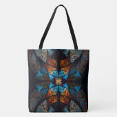 Gewatteerde Ster Abstract in Blauwtonen Tote Bag (Voorkant)