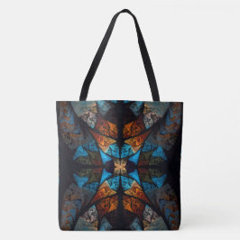Gewatteerde Ster Abstract in Blauwtonen Tote Bag