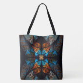 Gewatteerde Ster Abstract in Blauwtonen Tote Bag (Achterkant)