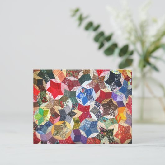 Gewatteerde Sterren Briefkaart (Staand voorkant)