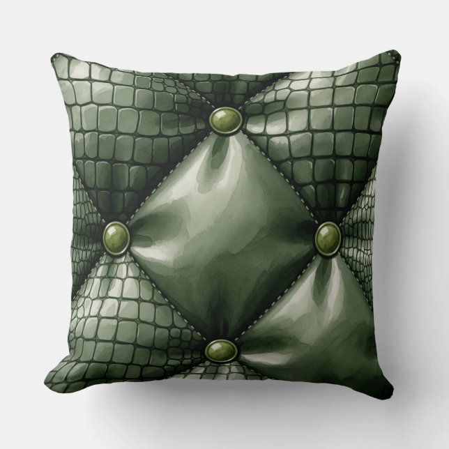 Gewatteerde stof met Crocodile Skin Imitation van  Kussen (Voorkant)