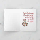 Gewatteerde teddybeer Kerstmis Feestdagen Kaart (Binnen)