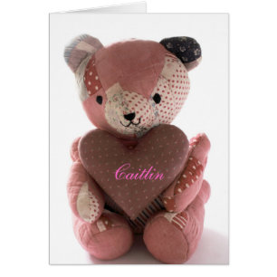 gewatteerde teddybeer met calico hart Caitlin