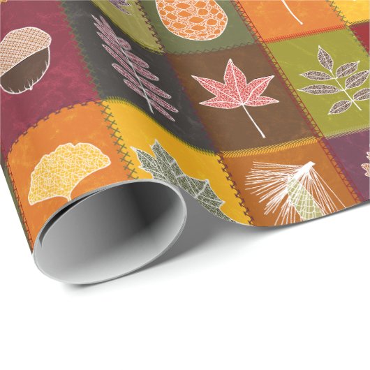 gewatteerde valblaadjes cadeaupapier (Rol Hoek)