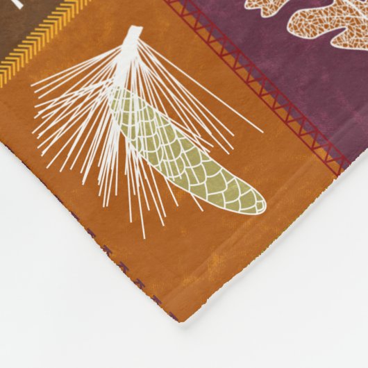 gewatteerde valblaadjes fleece deken (Hoek)