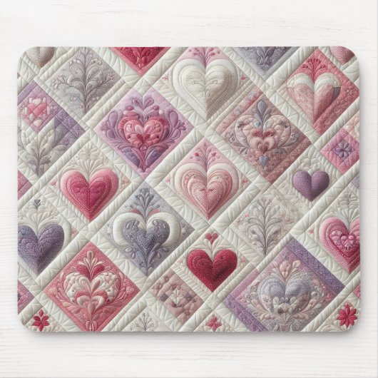 Gewatteerde Valentijn Heart Design Muismat (Voorkant)
