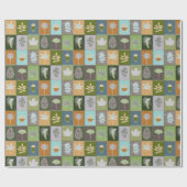 Gewatteerde zomerbladeren cadeaupapier (Vlak)