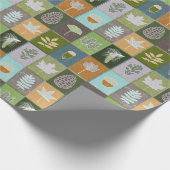 Gewatteerde zomerbladeren cadeaupapier (Hoek)