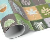 Gewatteerde zomerbladeren cadeaupapier (Rol Hoek)