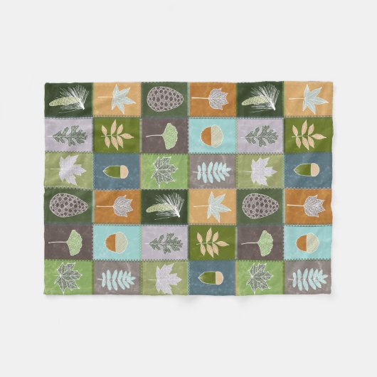 Gewatteerde zomerbladeren fleece deken (Voorkant (Horizontaal))
