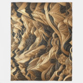 Gewatteerde zwart gouden Abstract bergontwerp Fleece Deken (Voorkant)