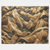 Gewatteerde zwart gouden Abstract bergontwerp Fleece Deken (Voorkant (Horizontaal))