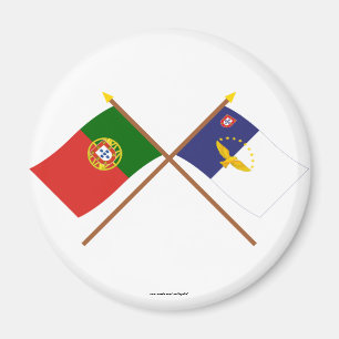 Geweekte vlaggen van Portugal en de Azoren Magneet