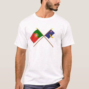 Geweekte vlaggen van Portugal en de Azoren T-shirt