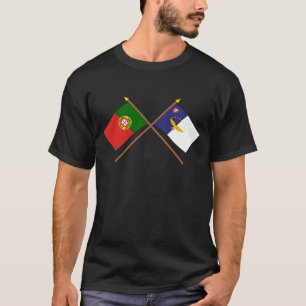Geweekte vlaggen van Portugal en de Azoren T-shirt