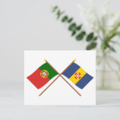 Geweekte vlaggen van Portugal en Madeira Briefkaart (Staand voorkant)
