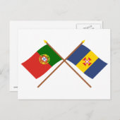 Geweekte vlaggen van Portugal en Madeira Briefkaart (Voorkant / Achterkant)