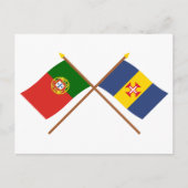 Geweekte vlaggen van Portugal en Madeira Briefkaart (Voorkant)
