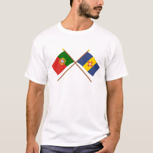 Geweekte vlaggen van Portugal en Madeira T-shirt