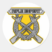 Geweer Expert Badge Ronde Sticker (Voorkant)