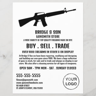 Geweer Silhouette, Gunsmith, Winkelreclame voor vu Flyer