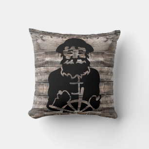 geweerkaatste houten ondergrond met CAPTAIN T Kussen