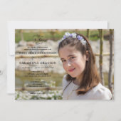 Geweerste Initialen - Donkere eerste Heilige Commu Kaart (Voorkant)