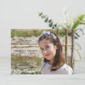 Geweerste Initialen - Donkere eerste Heilige Commu Kaart (Staand voorkant)