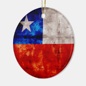 Geweetherde Chileense vlag Keramisch Ornament (Links)