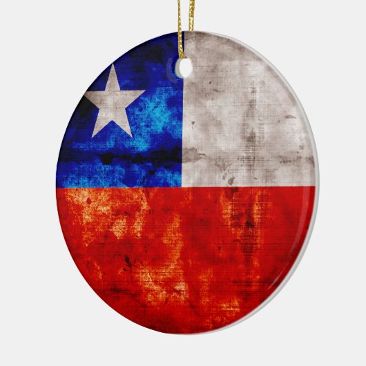 Geweetherde Chileense vlag Keramisch Ornament (Links)