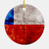 Geweetherde Chileense vlag Keramisch Ornament (Achterkant)