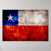 Geweetherde Chileense vlag Poster (Voorkant)