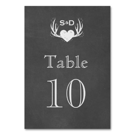 Gewei en Hart 'Trouwen' Tafelnummer (Achterkant)