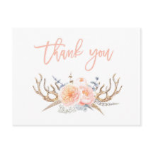 gewei veren dank u kaart, baby shower