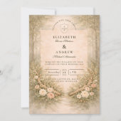 Geweibloem Boho Bruiloft Kaart (Voorkant)