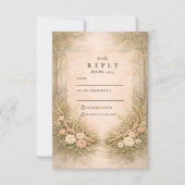 Geweibloem Boho Bruiloft RSVP Kaartje (Voorkant)