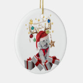geweien , kerst en de cockapoo keramisch ornament (Rechts)