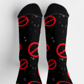 Geweigerde Symbool Crew Socks – Helderrood & Zwart Sokken (Top)