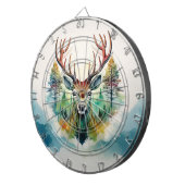 Geweih Hirsch Wald Bäume Dartbord (Voorkant Rechts)