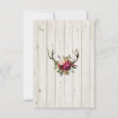 Geweih Rustieke Trouwreceptie Kaarten Hout (Achterkant)