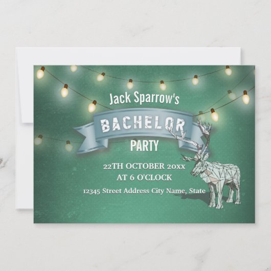 Geweijacht Bruidegom Afscheid Feest Verlichtingsli Kaart (Voorkant)