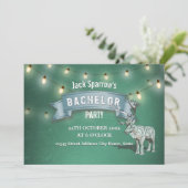 Geweijacht Bruidegom Afscheid Feest Verlichtingsli Kaart (Staand voorkant)