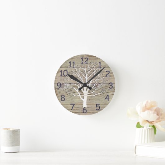 Gewekte driftwood met boomstructuur ronde klok (Huis)