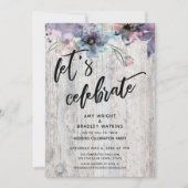 Gewekte planken bloemen lichten Laten we vieren Kaart (Voorkant)