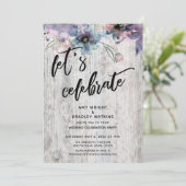 Gewekte planken bloemen lichten Laten we vieren Kaart (Staand voorkant)