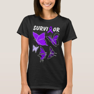 Geweld binnen het gezin Bewustmaking paarse vlinde T-shirt